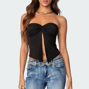 Twisted Split Front Tube Top