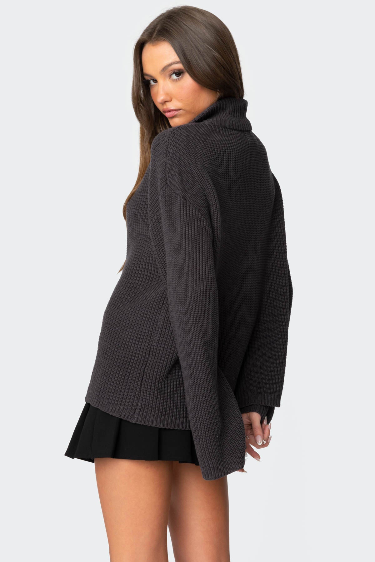 Amour High Neck Oversized Zip Sweater - Image 4