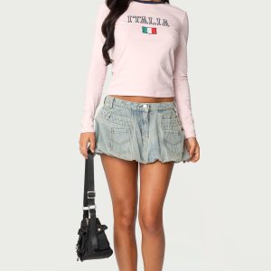 Jodi Denim Bubble Mini Skirt