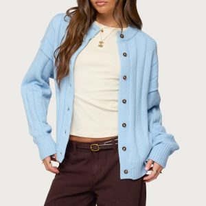 Joanie Wide Ribbed Knit Cardigan