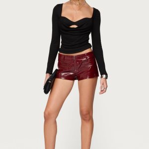 Mcrae Faux Leather Micro Shorts