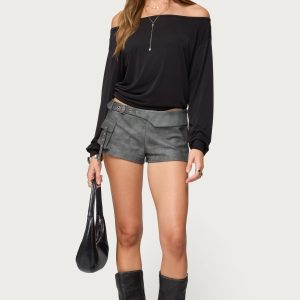 Houston Faux Leather Cargo Shorts