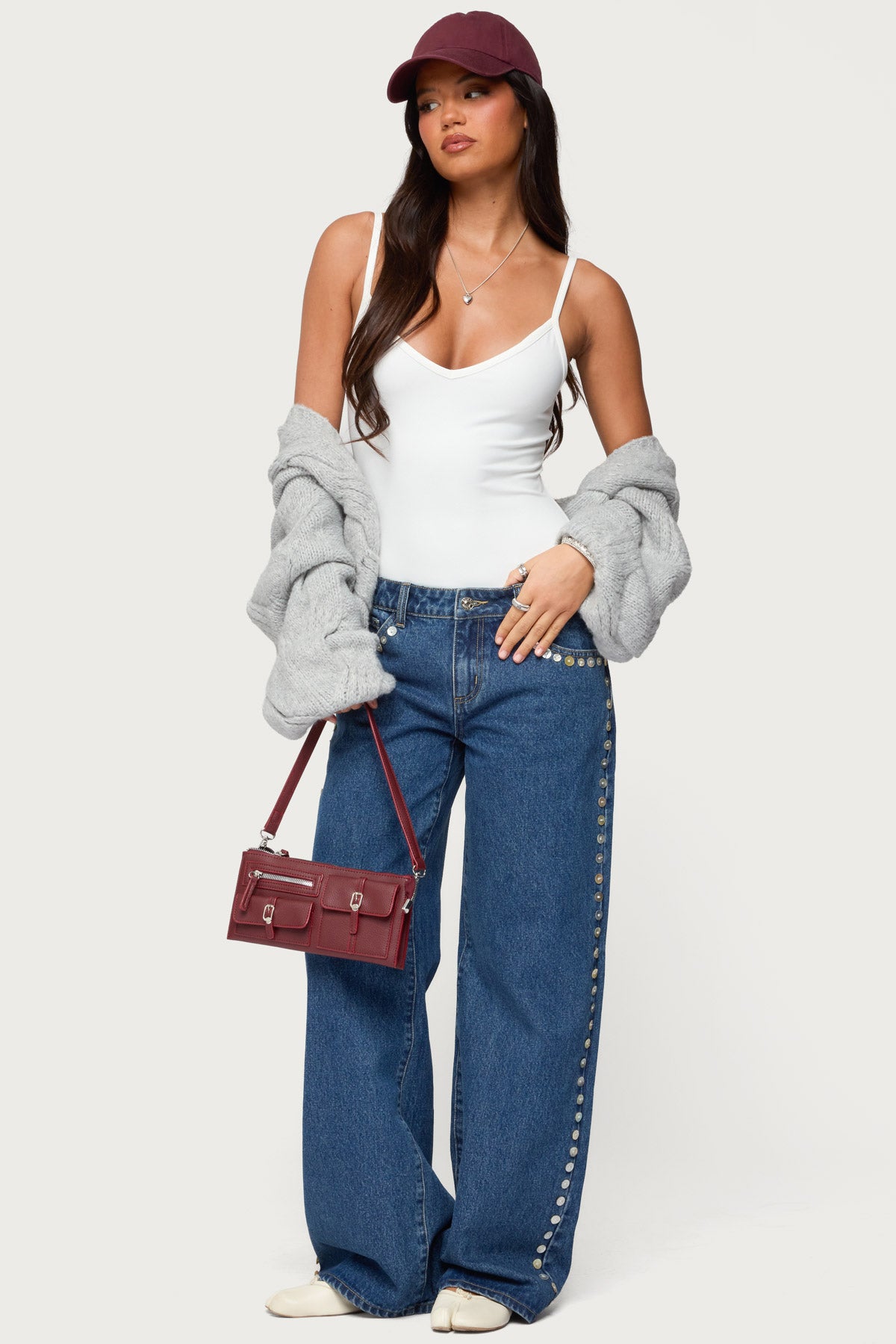 Teaghan V Neck Fitted Bodysuit - Image 2