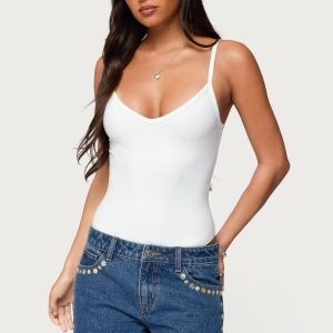 Teaghan V Neck Fitted Bodysuit