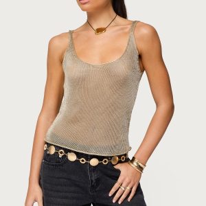Meena Shiny Knit Tank Top