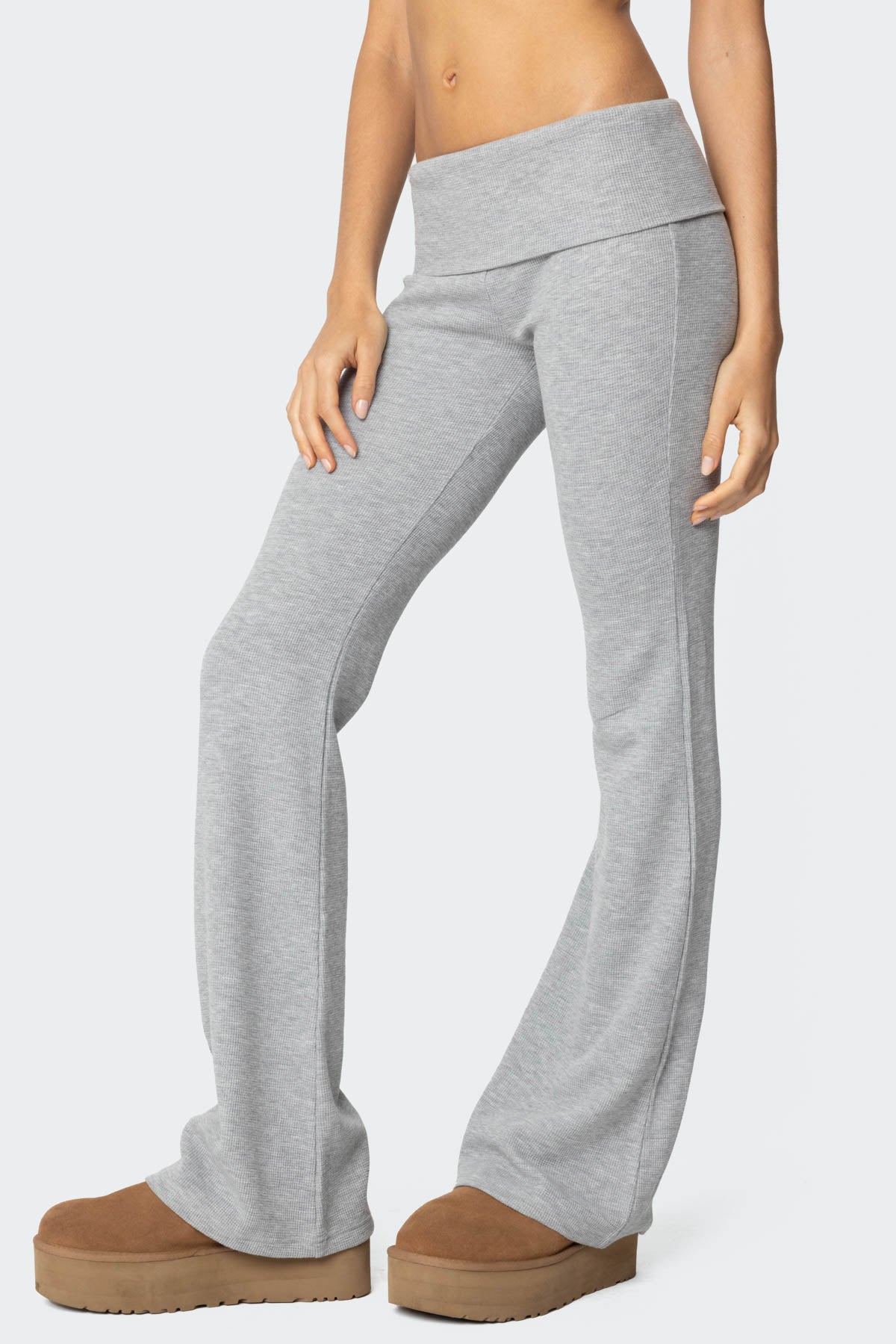 Sab Fold Over Waffle Knit Pants - Image 3