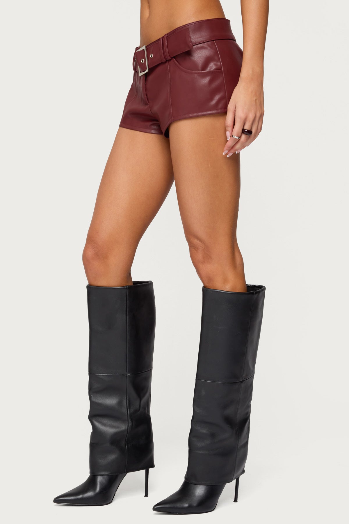 Alba Faux Leather Shorts - Image 4