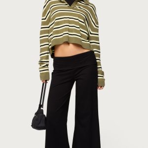 Petite Wide Leg Foldover Pants