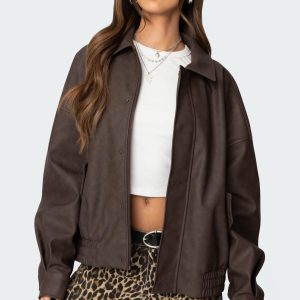 Mori Oversized Faux Leather Jacket