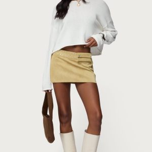 Roney Stud Faux Suede Mini Skort