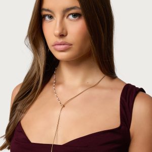 Pearl Beaded Cascading Chain Necklace