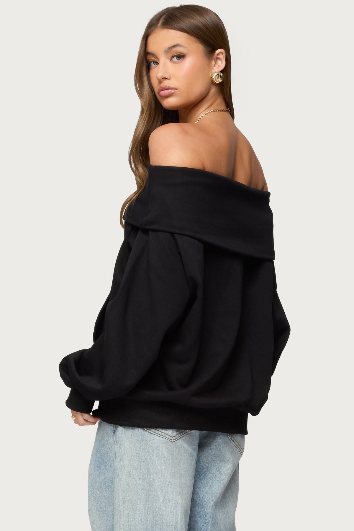 Ashlee Oversized Foldover Sweatshirt - Image 4