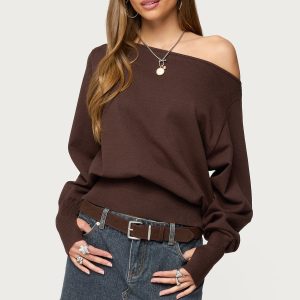 Off Shoulder Oversized Sweater