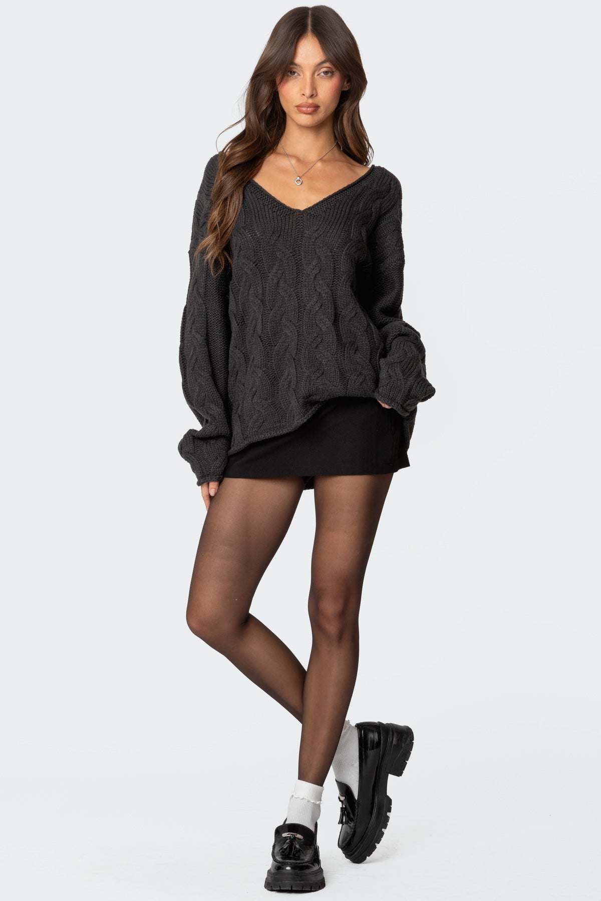 Inga Oversized Cable Knit Sweater - Image 5