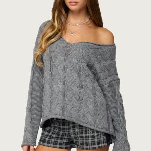 Inga Oversized Cable Knit Sweater