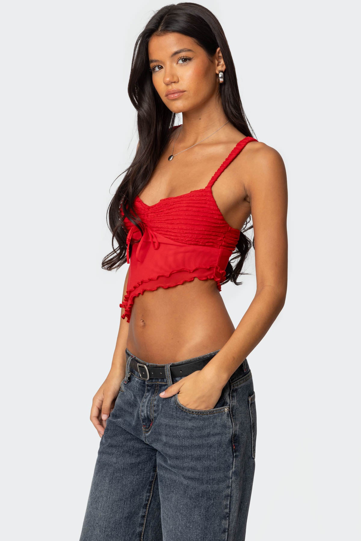 Ruffled Asymmetric Tank Top - Image 3