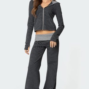 Meggy Striped Foldover Pants