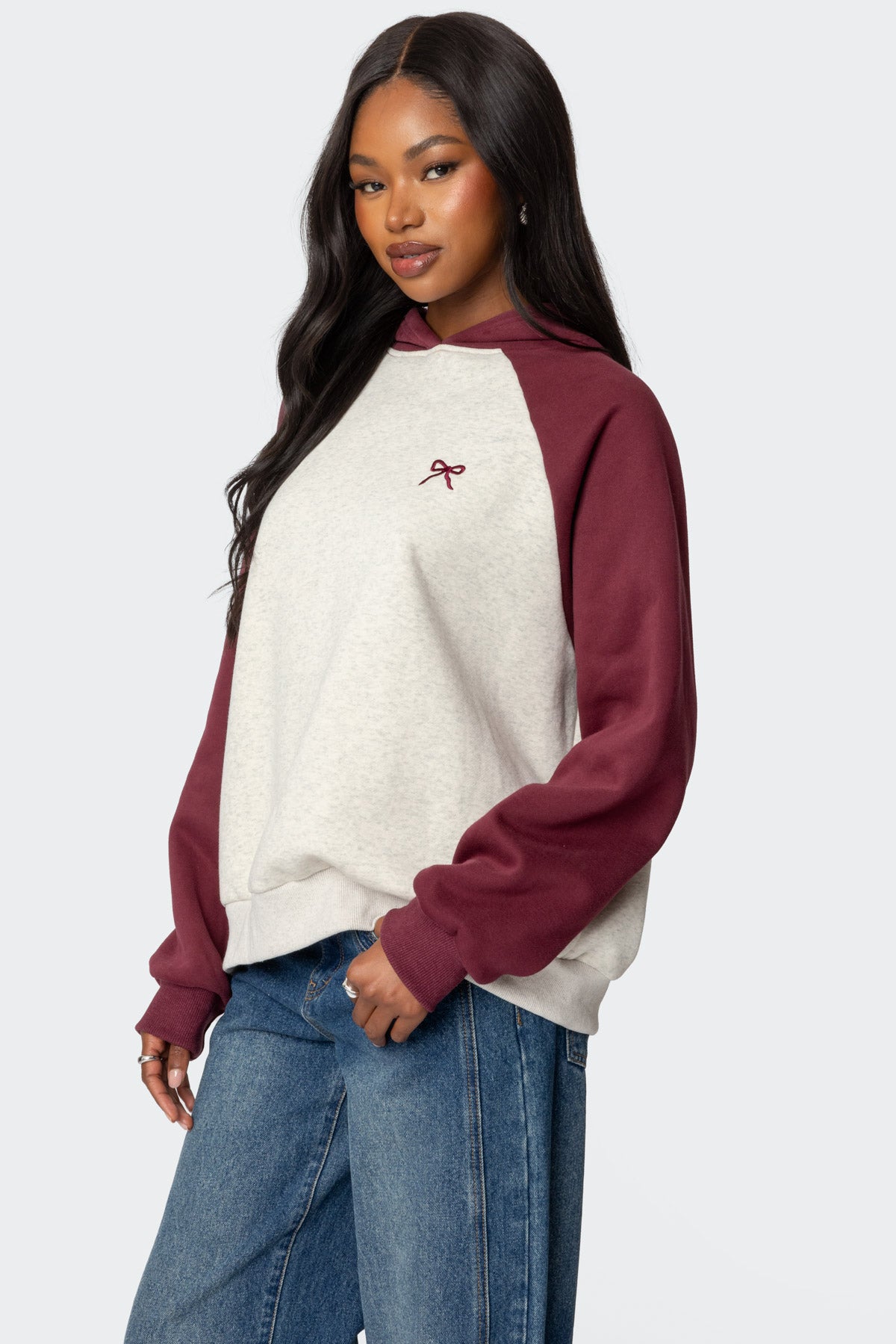 Raglan Bow Oversized Hoodie - Image 3