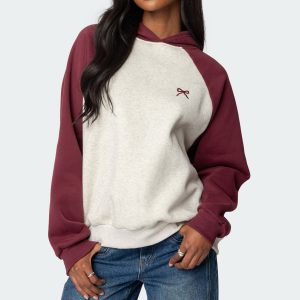 Raglan Bow Oversized Hoodie