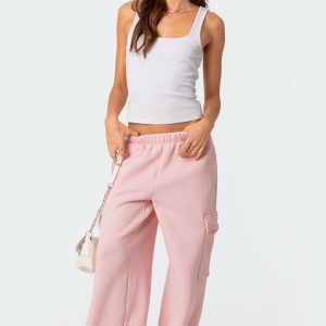 Wide Leg Cargo Sweatpants