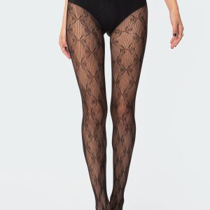 Embroidered Lacey Tights