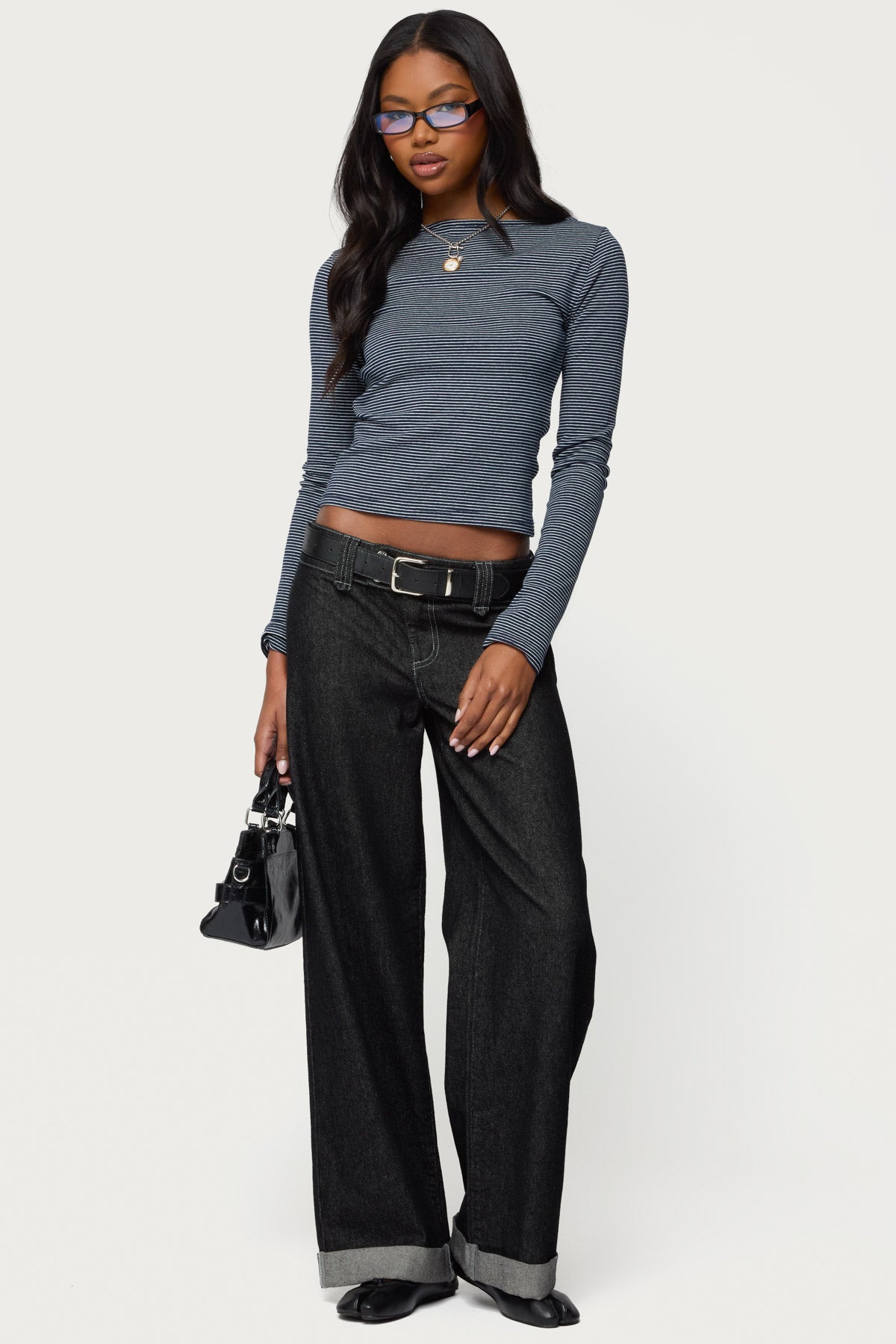 Loria Striped Boat Neck Top - Image 2
