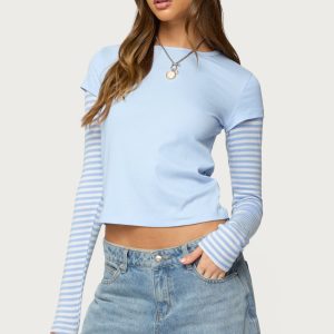 Stripey Layered Long Sleeve T Shirt