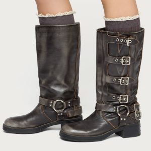 Lacey Ruffle Knee High Socks