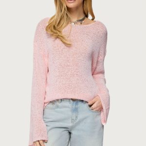 Drop Shoulder Light Knit Sweater