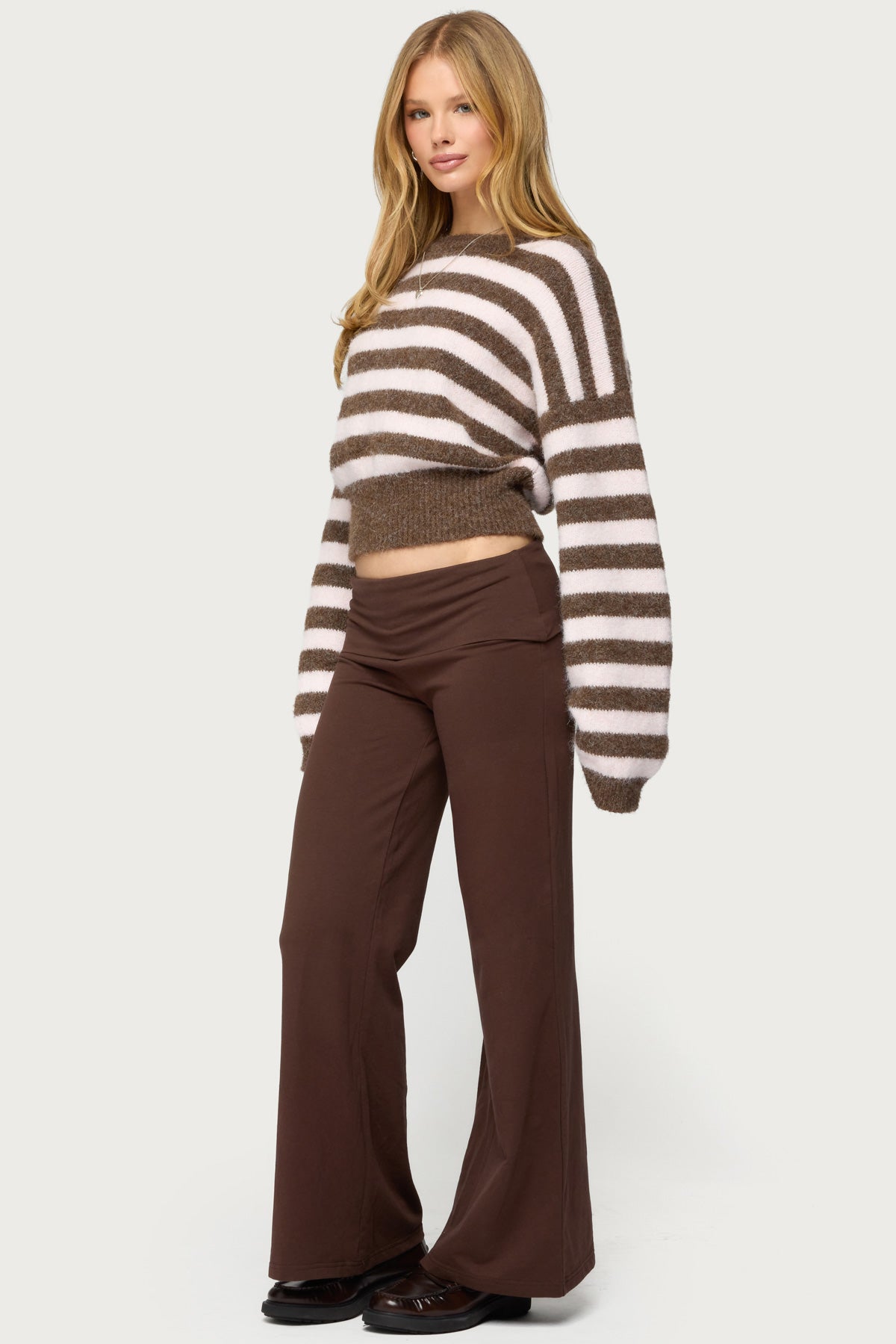 Petite Wide Leg Foldover Pants - Image 3