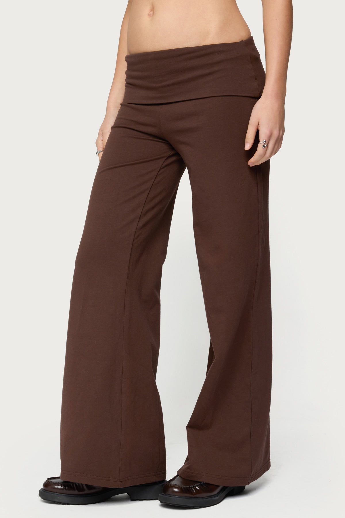 Petite Wide Leg Foldover Pants - Image 4