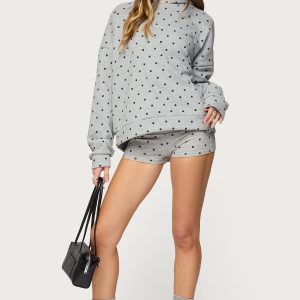 Chelsie Polka Dot Foldover Shorts