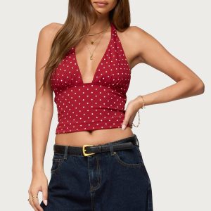 Blaire Polka Dot Halter Top