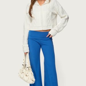 Wide Leg Foldover Pants