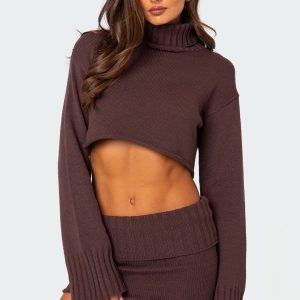 Gino Cropped Turtle Neck Sweater