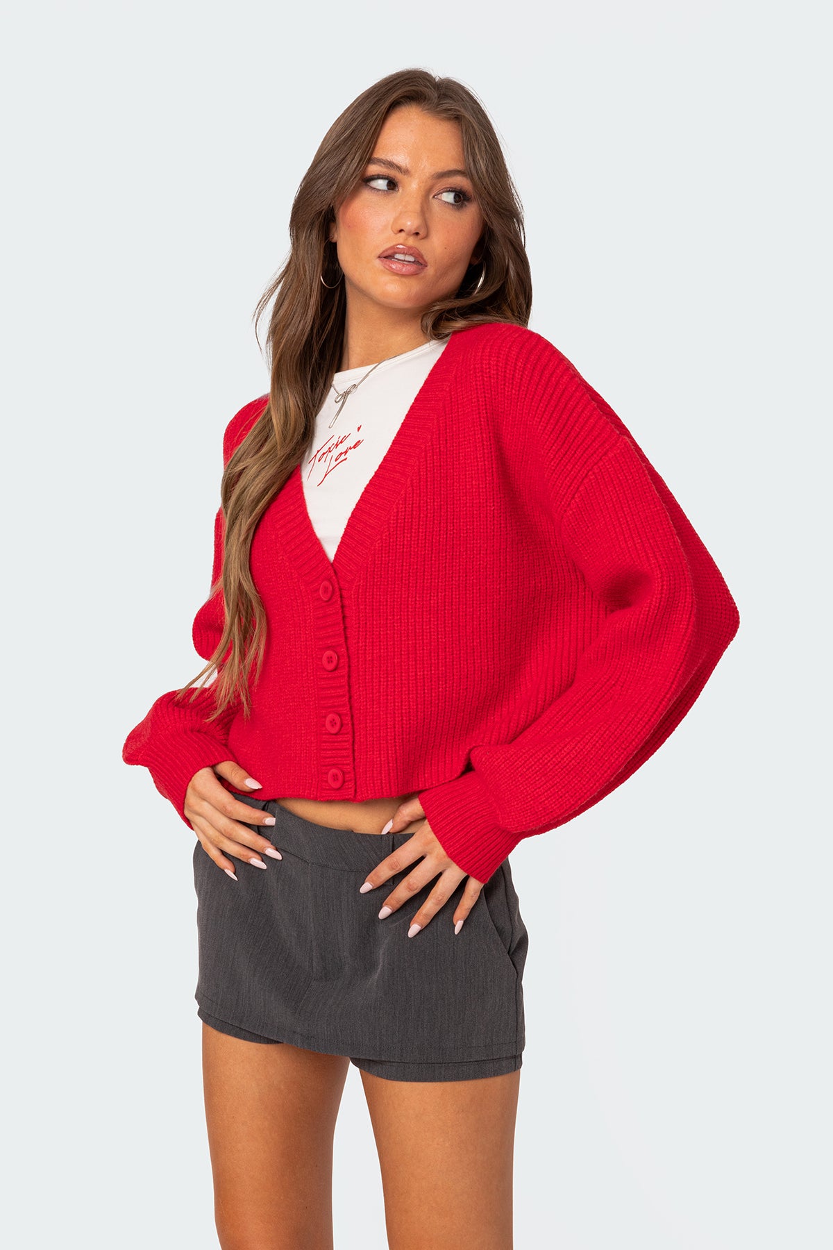Sabrina Chunky Knit Cropped Cardigan - Image 3