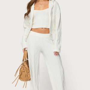 Louise Straight Leg Cable Knit Pants