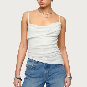 Asymmetric Cowl Neck Tank Top