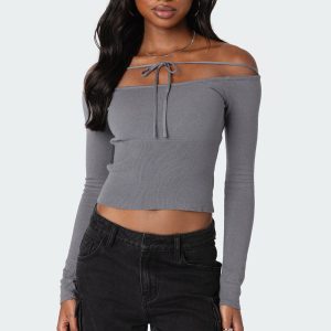 Jane Tie Front Knit Top