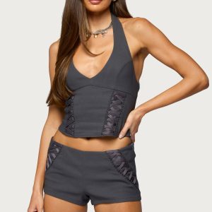 Lirah Laced Up Halter Top