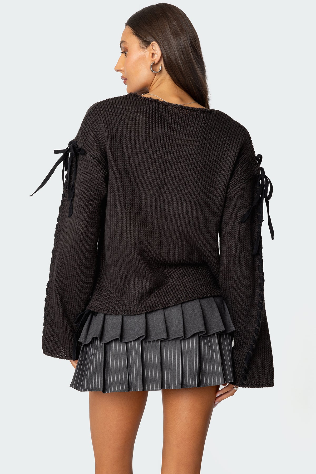 Amelia Lace Up Sleeve Sweater - Image 5