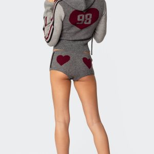 Heart Knit Micro Shorts