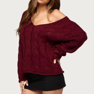 Inga Oversized Cable Knit Sweater
