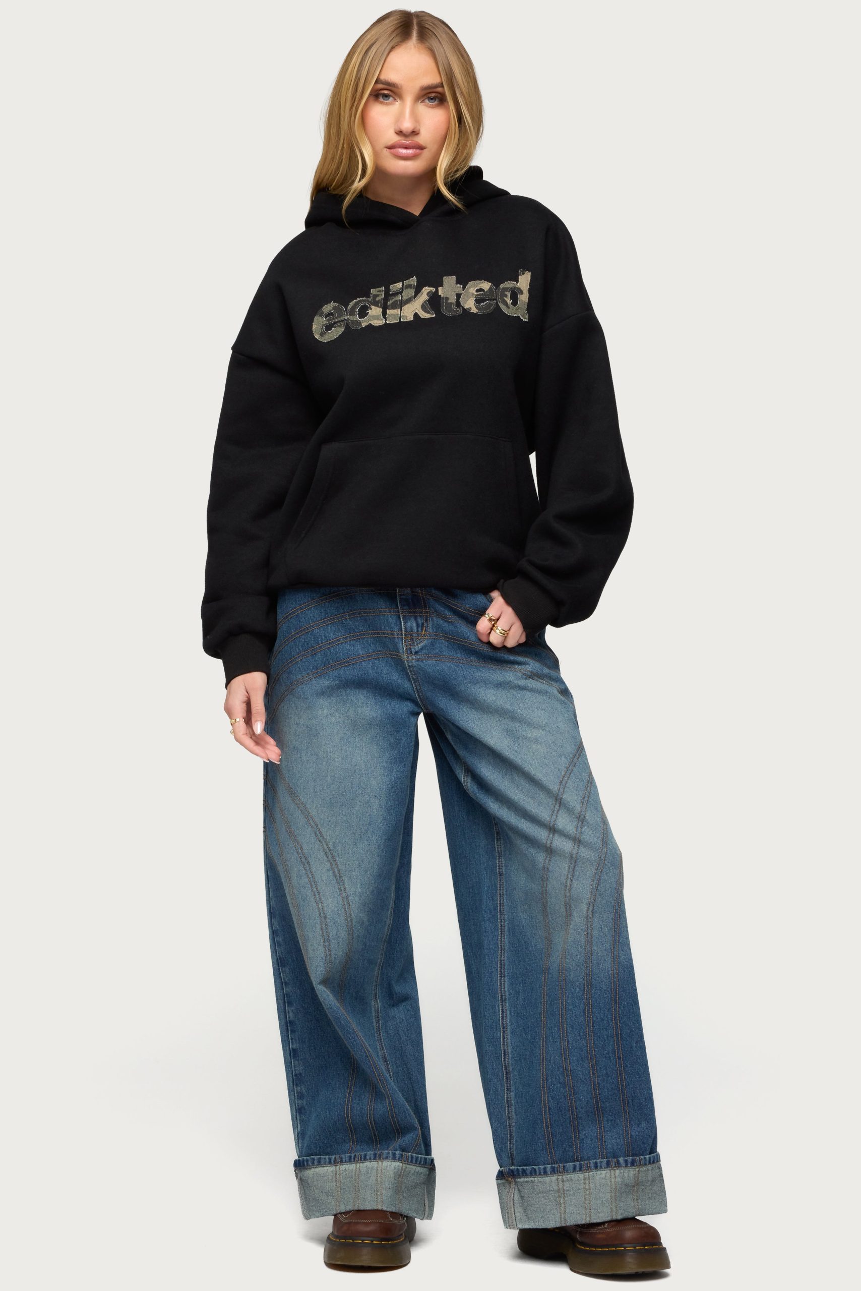 Camo Cutie Edikted Oversized Hoodie - Image 4