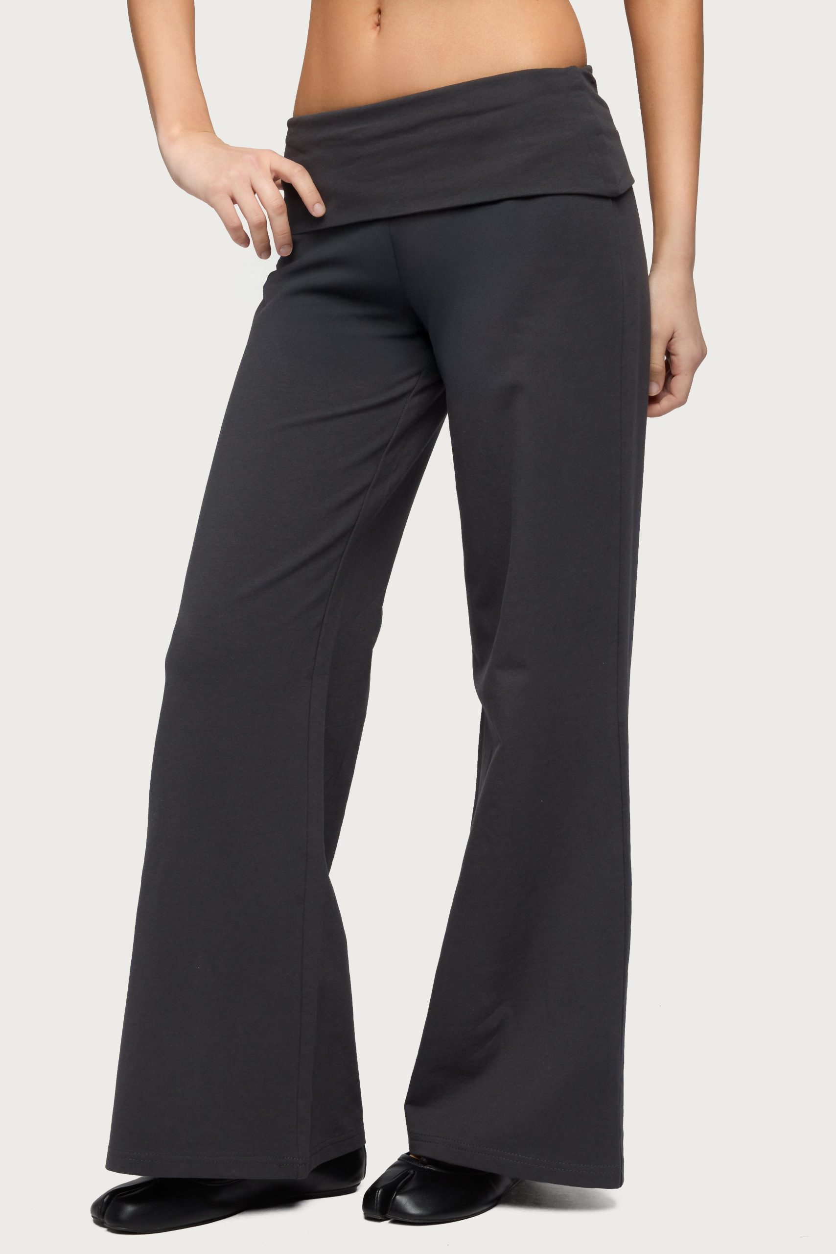 Petite Wide Leg Foldover Pants - Image 3