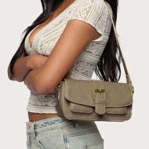 Faux Leather Buckle Bag