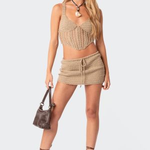 Baeside Crochet Mini Skirt
