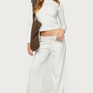 Cicilia Straight Leg Ribbed Pants