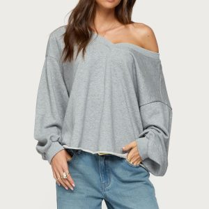 Winfred Oversized V Neck Sweatshirt