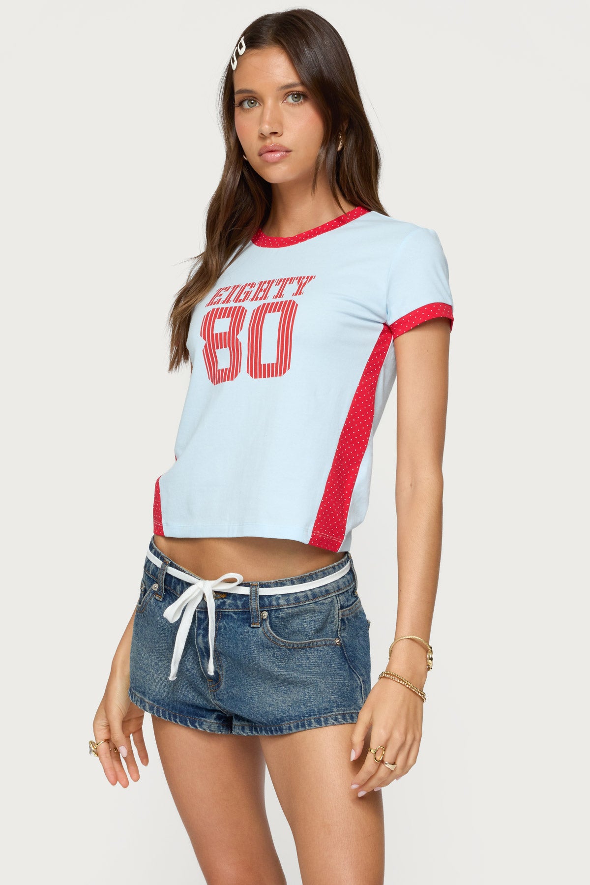 Eighty Polka Dot Contrast T Shirt - Image 3